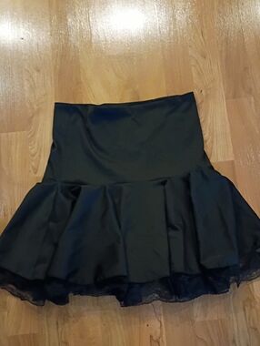 Black Ruffled Mini Skirt
